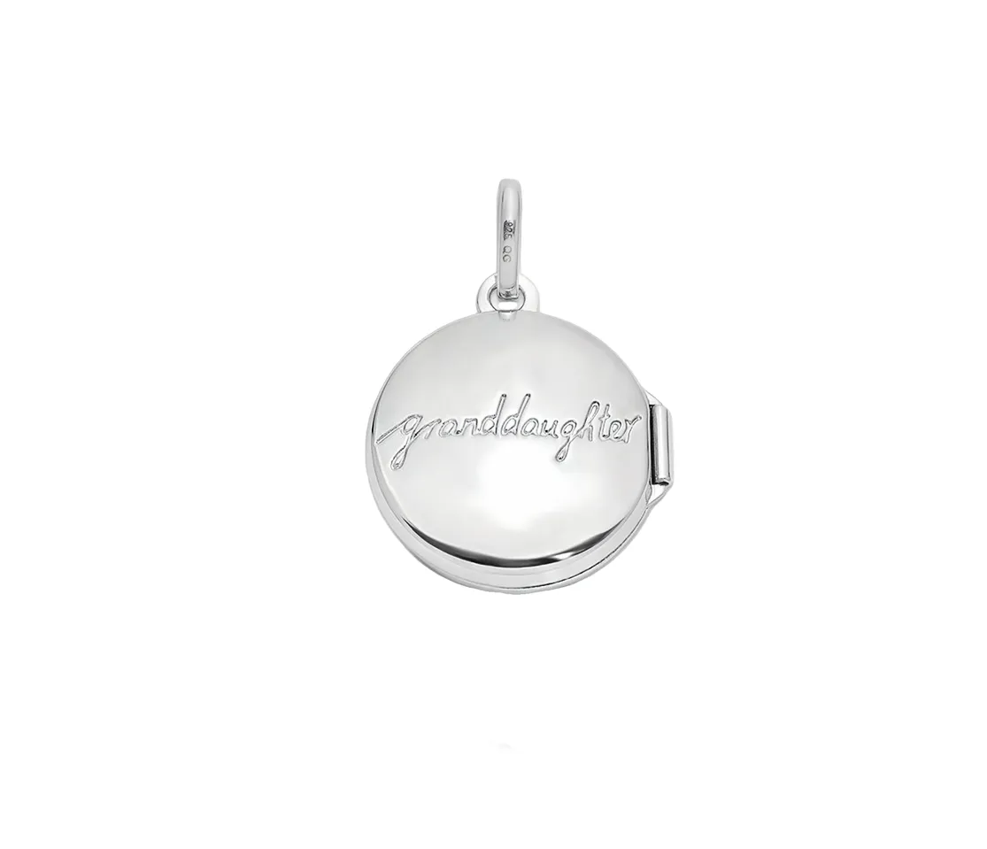 Sterling Silver Floral Granddaughter Locket Necklace