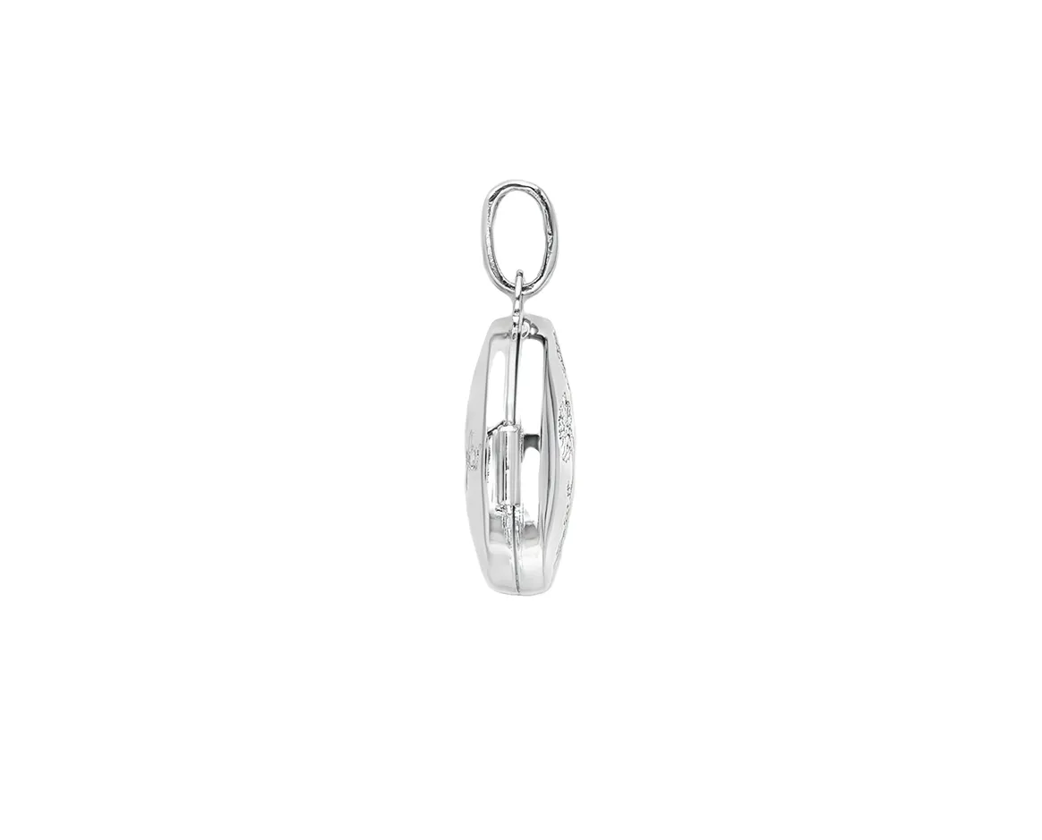 Sterling Silver Floral Granddaughter Locket Necklace