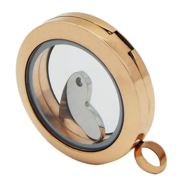 Surgical Stainless Steel Silver Tone Plain Round Pendant Glass Living Floating Memory Locket 20 25 30 35 38 mm Final Sale