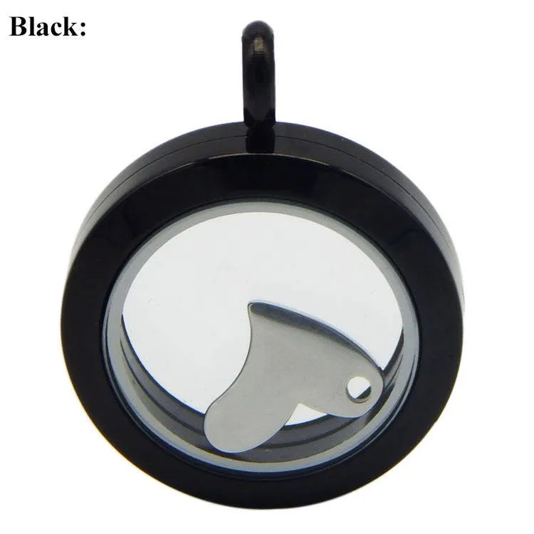 Surgical Stainless Steel Silver Tone Plain Round Pendant Glass Living Floating Memory Locket 20 25 30 35 38 mm Final Sale