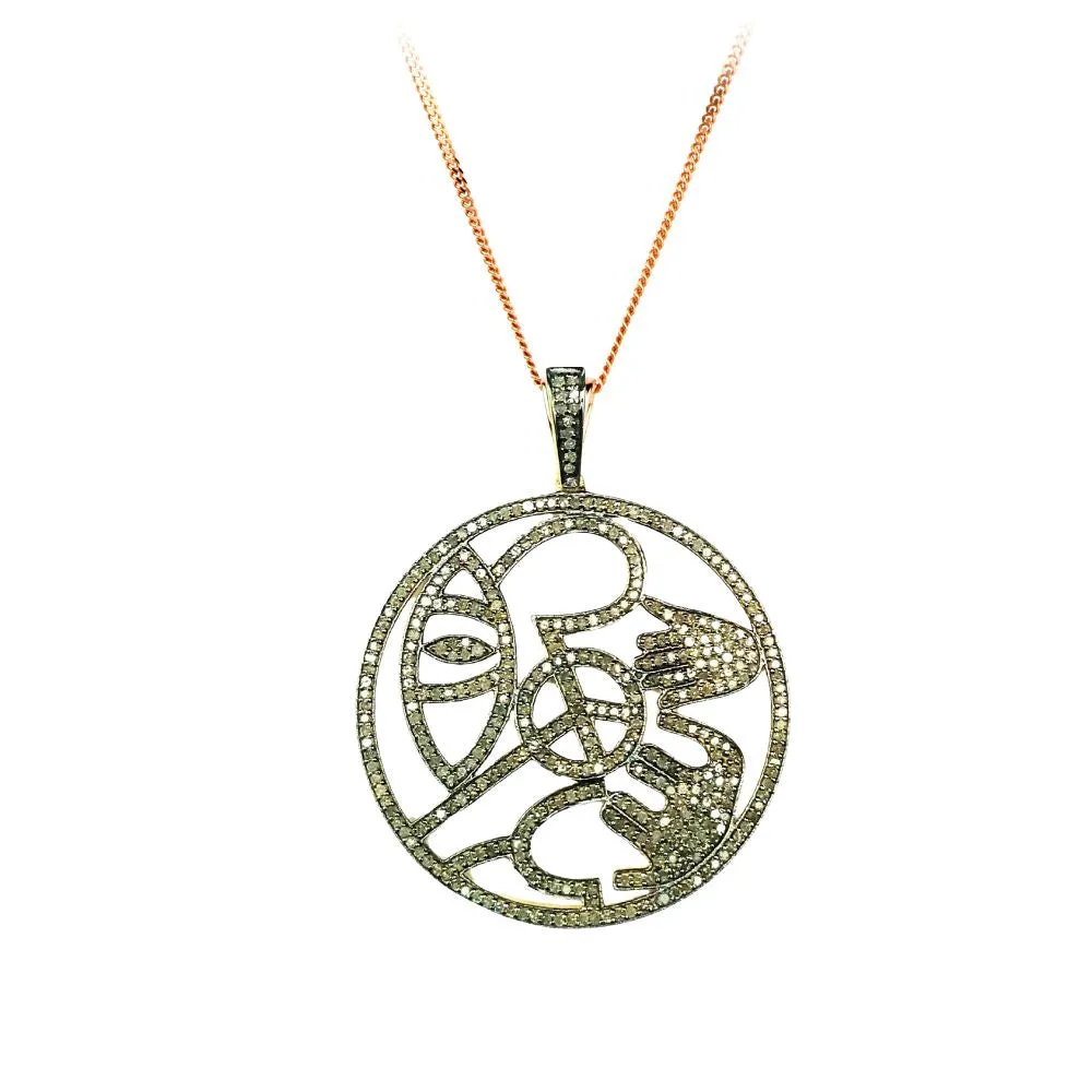 Symbol of Faith Diamond Round Pendant