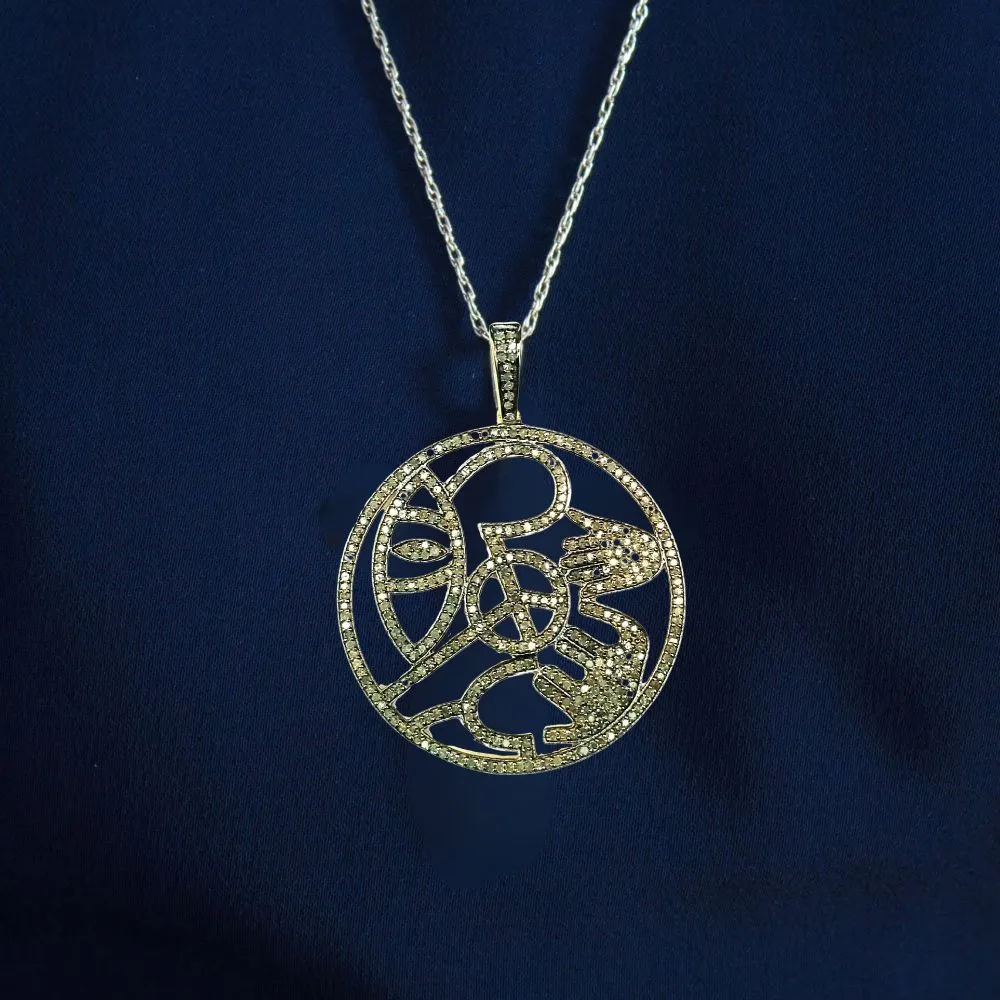 Symbol of Faith Diamond Round Pendant