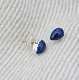 Teardrop Lapis Studs