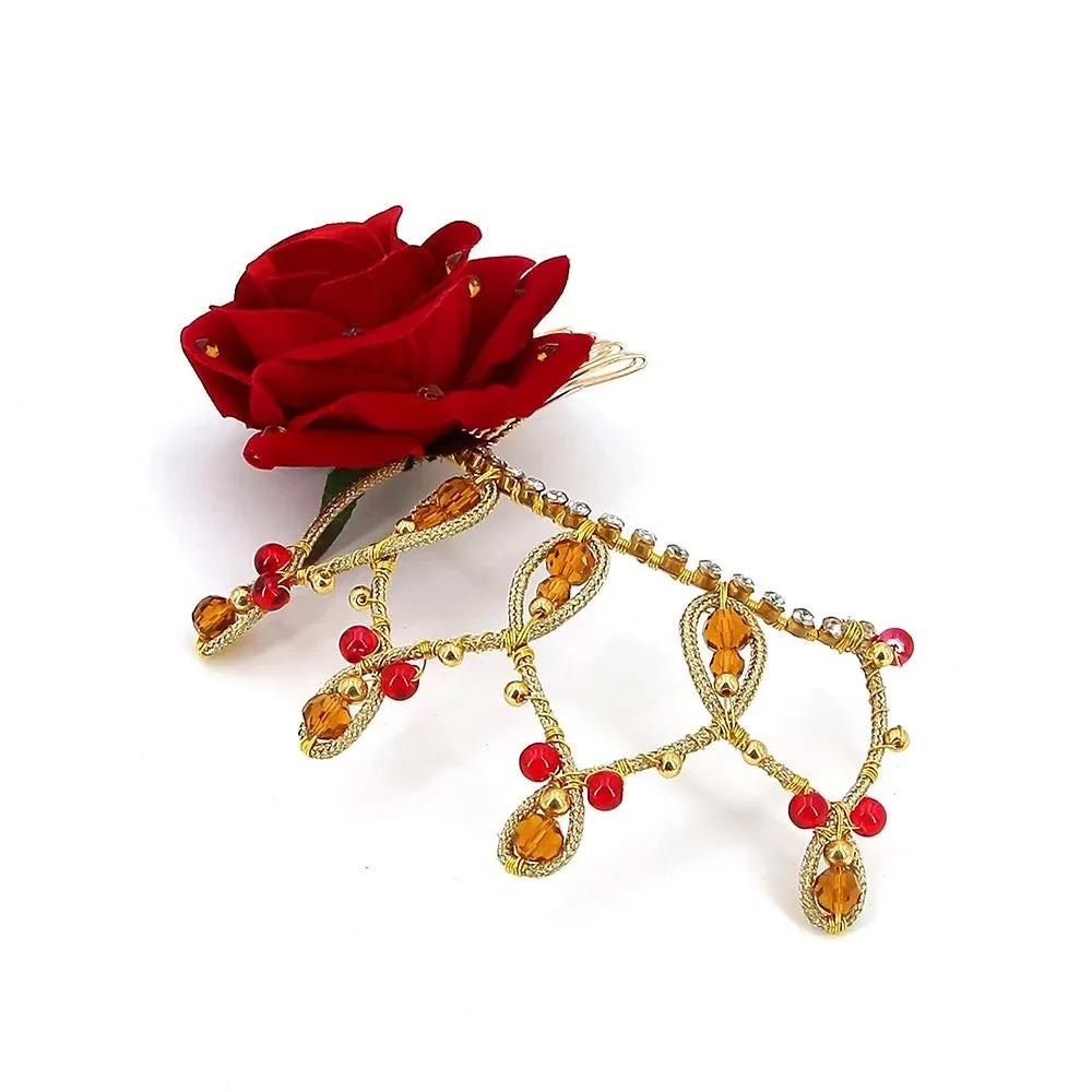 The Manuela Rose and Crystal Headpiece