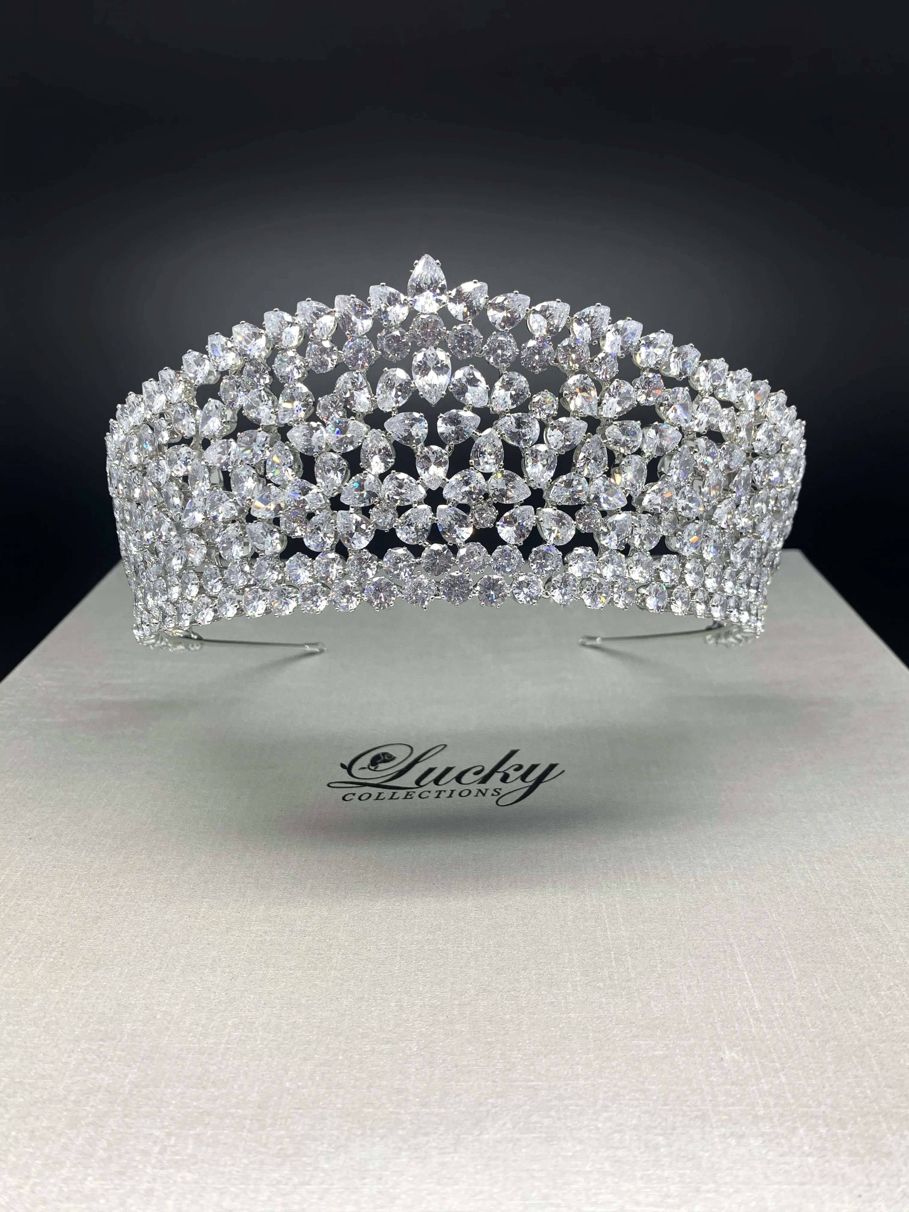 Tiara, Cubic Zirconia Bridal and Quinceanera, Perfectly Handset