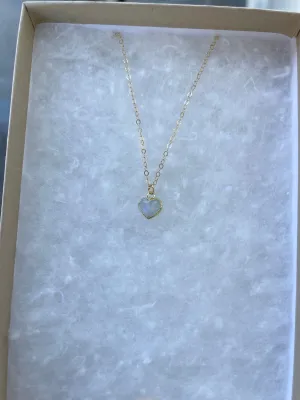 Tiny Moonstone Heart Necklace