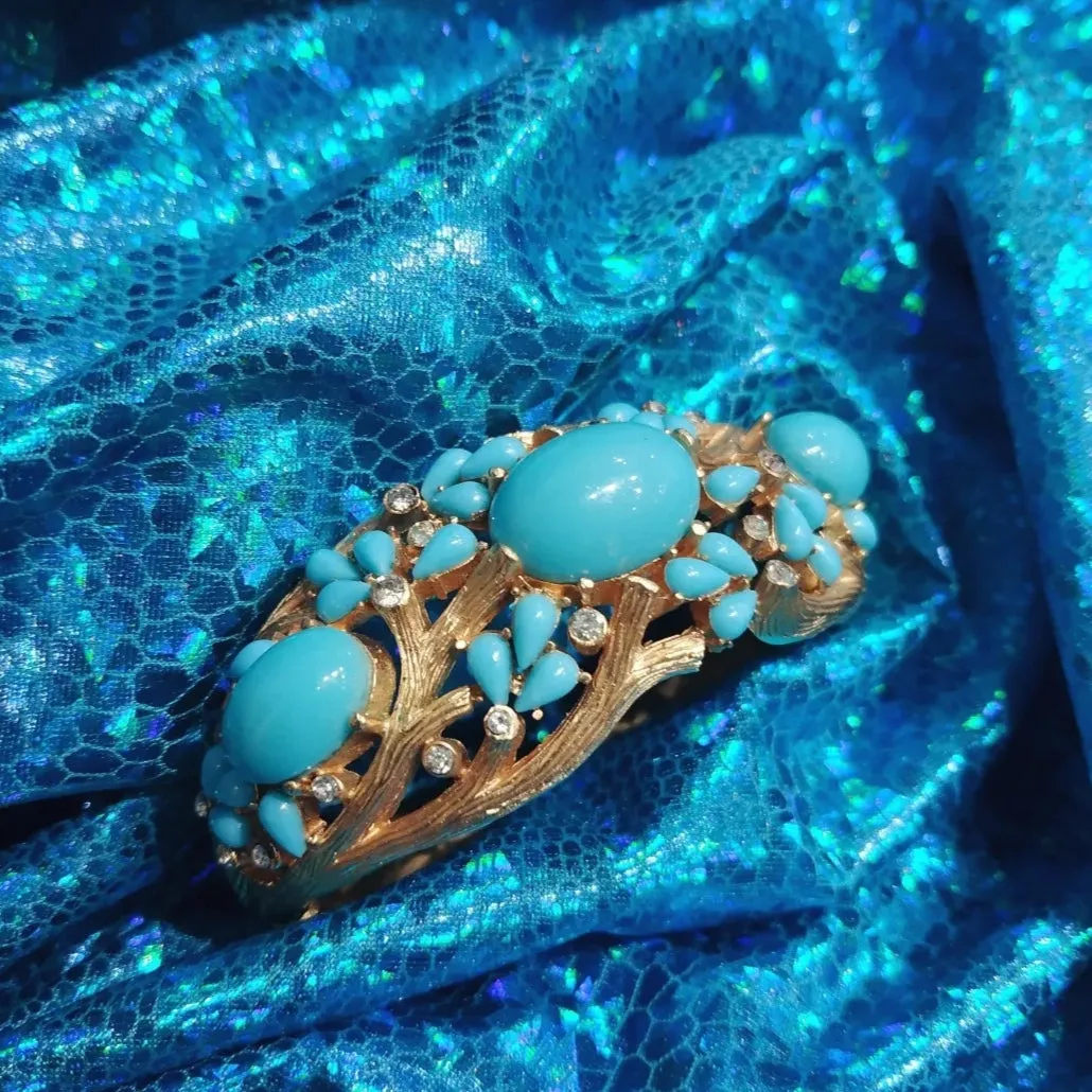 Trifari Turquoise Jewels of India bangle