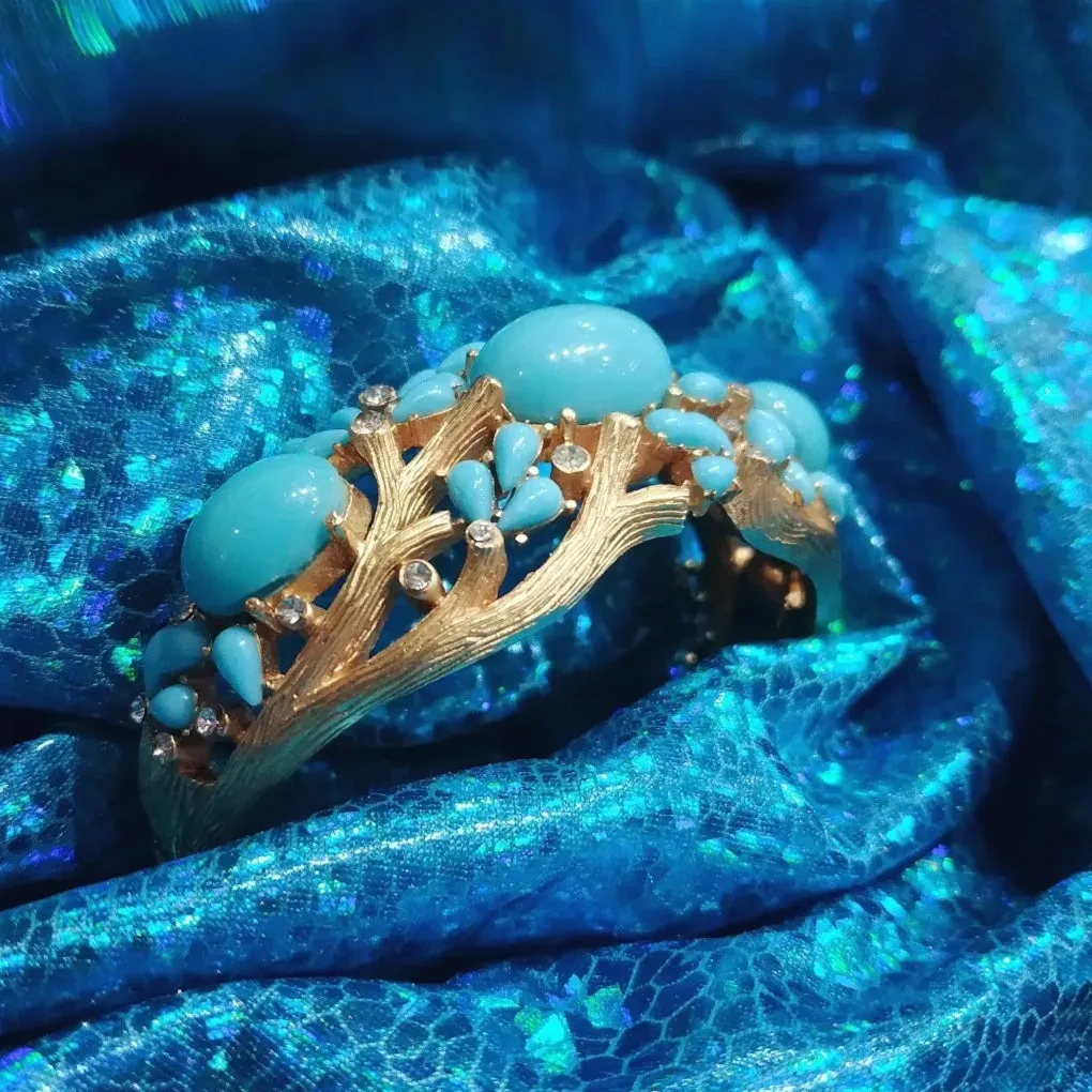 Trifari Turquoise Jewels of India bangle