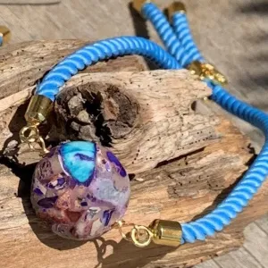 Turquoise cord bracelet, the fancy summer bracelet