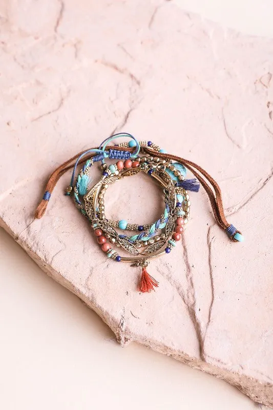 Turquoise Stackable Suede Bracelet