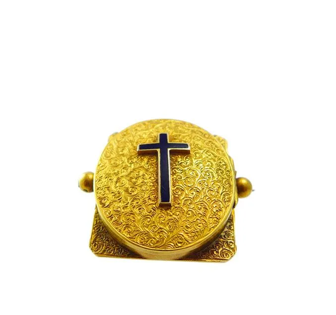 Victorian 15ct Mourning Locket Brooch