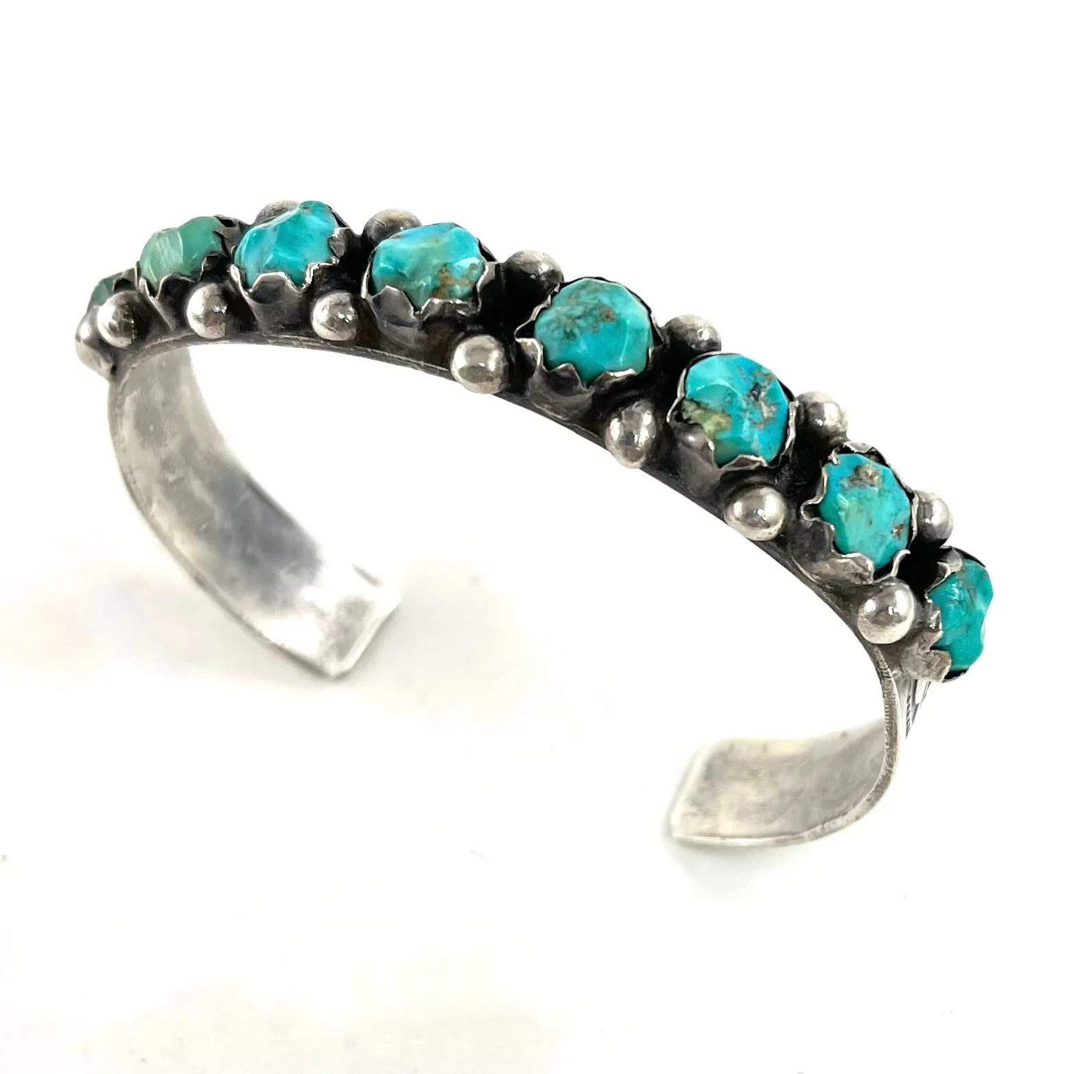 Vintage Eight Carved Turquoise Stones
