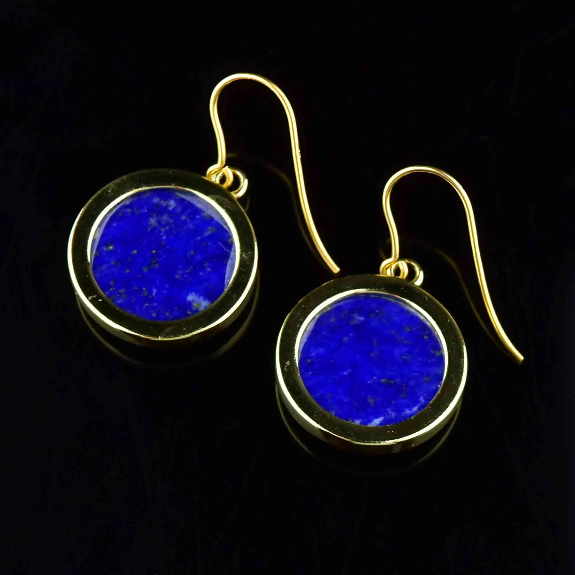 Vintage Gold Bee Lapis Lazuli Earrings