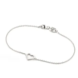 WHITE GOLD HEART BRACELET