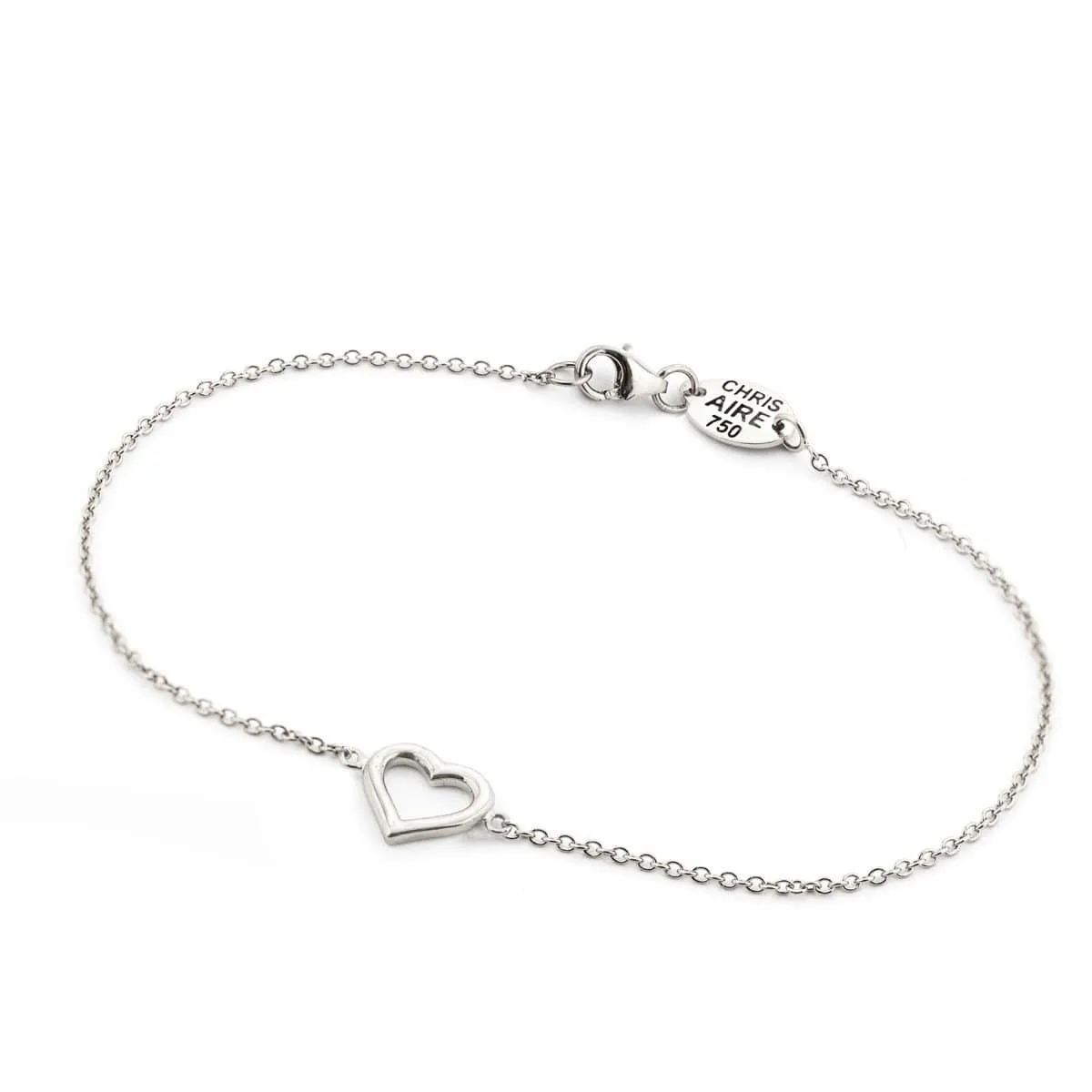 WHITE GOLD HEART BRACELET