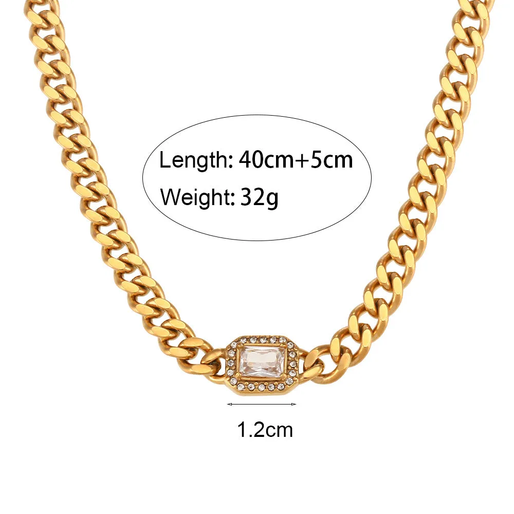 Wholesale  Cuban Zircon Stainless Steel Bracelet